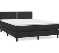 vidaXL Lit boxspring avec matelas noir 140x190 cm similicuir