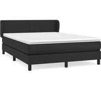 vidaXL Lit boxspring avec matelas noir 140x190 cm similicuir