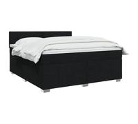 vidaXL Lit boxspring avec Matelas Noir 160 x 200 cm Tissu