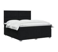 vidaXL Lit boxspring avec Matelas Noir 160 x 200 cm Tissu