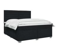 vidaXL Lit boxspring avec Matelas Noir 160 x 200 cm Tissu, Mobilier de Chambre, lit Moderne, sommier, Cadre Ajustable, Confort de Sommeil, Installation intérieure à la Maison