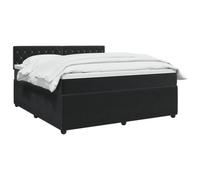 vidaXL Lit boxspring avec Matelas Noir 160 x 200 cm Velours