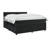 vidaXL Lit boxspring avec Matelas Noir 180 x 200 cm Velours