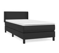 vidaXL Lit boxspring avec matelas noir 80x200 cm similicuir