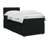 vidaXL Lit boxspring avec Matelas Noir 90 x 190 cm Tissu, Chambre Tendance, lit Box Spring Moderne, tête réglable, Cadre rembourré, Solution Matelas mi-Ferme