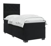 vidaXL Lit boxspring avec Matelas Noir 90 x 190 cm Velours
