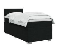 vidaXL Lit boxspring avec Matelas Noir 90 x 200 cm Tissu, Boxspring Moderne, tête de lit réglable, Matelas Ferme, Sommeil Confortable, Meuble déco stylé