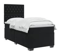 vidaXL Lit boxspring avec Matelas Noir 90 x 200 cm Velours