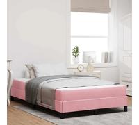 vidaXL Lit boxspring avec matelas Rose 120 x 190 cm Velours