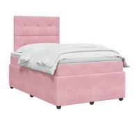 vidaXL Lit boxspring avec Matelas Rose 120 x 190 cm Velours, Chambre Moderne, lit à Ressorts, Matelas réglable, Cadre stylé, Sommeil Confortable à la Maison