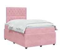 vidaXL Lit boxspring avec Matelas Rose 120 x 190 cm Velours, Chambre Moderne, lit à Ressorts, Matelas réglable, Cadre stylé, Sommeil Confortable à la Maison