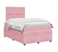 vidaXL Lit boxspring avec Matelas Rose 120 x 200 cm Velours