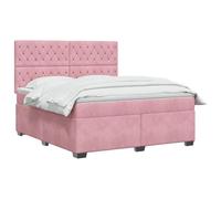 vidaXL Lit boxspring avec Matelas Rose 160 x 200 cm Velours
