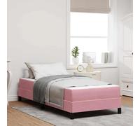 Vidaxl Lit Boxspring Avec Matelas Rose 80 X 200 Cm Velours