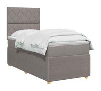 vidaXL Lit boxspring avec Matelas Taupe 100 x 200 cm Tissu