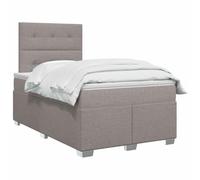 vidaXL Lit boxspring avec Matelas Taupe 120 x 190 cm Tissu