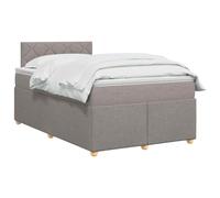 vidaXL Lit boxspring avec Matelas Taupe 120 x 200 cm Tissu, Lit de Chambre, Cadre Box Moderne avec tête réglable, Matelas Ferme, mobilier Soutien pour Un Sommeil paisible