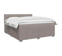 vidaXL Lit boxspring avec Matelas Taupe 140 x 190 cm Tissu, Boxspring Moderne, tête de lit réglable, Matelas Ferme, Sommeil Confortable, Meuble déco stylé
