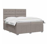 vidaXL Lit boxspring avec Matelas Taupe 140 x 190 cm Tissu, Chambre, Lit Moderne, Sommier à Ressorts, Mousse Réglable, Solution Confortable, Matelas Isolant des mouvements