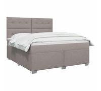 vidaXL Lit boxspring avec Matelas Taupe 140 x 190 cm Tissu, Mobilier de Chambre, lit Moderne, sommier, Cadre Ajustable, Confort de Sommeil, Installation intérieure à la Maison