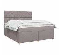 vidaXL Lit boxspring avec Matelas Taupe 140 x 200 cm Tissu