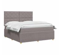 vidaXL Lit boxspring avec Matelas Taupe 140 x 200 cm Tissu