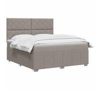 vidaXL Lit boxspring avec Matelas Taupe 140 x 200 cm Tissu