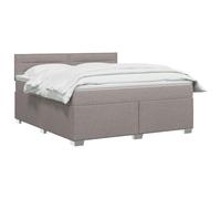 vidaXL Lit boxspring avec Matelas Taupe 140 x 200 cm Tissu, Chambre, Lit Box Spring Moderne, Surface de Sommeil, Tête réglable, Cadre Fonctionnel, Soutien Matelas Cozy