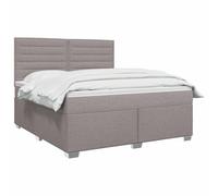 vidaXL Lit boxspring avec Matelas Taupe 140 x 200 cm Tissu, Mobilier de Chambre, lit Moderne, sommier, Cadre Ajustable, Confort de Sommeil, Installation intérieure à la Maison