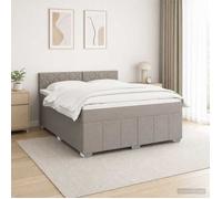 vidaXL Lit boxspring avec matelas Taupe 160 x 200 cm Tissu 3451259