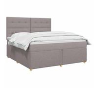 vidaXL Lit boxspring avec Matelas Taupe 160 x 200 cm Tissu, Mobilier Moderne pour Chambre, lit avec sommier, Cadre réglable, Matelas Confortable, Solution de Sommeil stylée