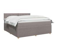 vidaXL Lit boxspring avec Matelas Taupe 180 x 200 cm Tissu