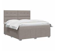 vidaXL Lit boxspring avec Matelas Taupe 180 x 200 cm Tissu