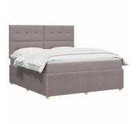 vidaXL Lit boxspring avec Matelas Taupe 180 x 200 cm Tissu