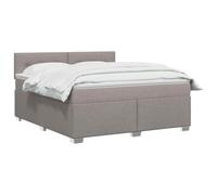 vidaXL Lit boxspring avec Matelas Taupe 180 x 200 cm Tissu, Chambre, Lit Box Spring Moderne, Surface de Sommeil, Tête réglable, Cadre Fonctionnel, Soutien Matelas Cozy