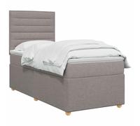 vidaXL Lit boxspring avec matelas Taupe 90 x 190 cm Tissu
