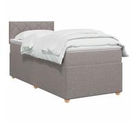 vidaXL Lit boxspring avec Matelas Taupe 90 x 190 cm Tissu, Lit de Chambre, Cadre Box Moderne avec tête réglable, Matelas Ferme, mobilier Soutien pour Un Sommeil paisible