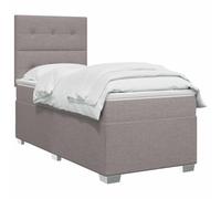 vidaXL Lit boxspring avec Matelas Taupe 90 x 190 cm Tissu, Mobilier de Chambre, lit Moderne, sommier, Cadre Ajustable, Confort de Sommeil, Installation intérieure à la Maison