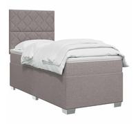 vidaXL Lit boxspring avec Matelas Taupe 90 x 200 cm Tissu