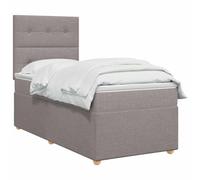 vidaXL Lit boxspring avec Matelas Taupe 90 x 200 cm Tissu, Mobilier Moderne pour Chambre, lit avec sommier, Cadre réglable, Matelas Confortable, Solution de Sommeil stylée