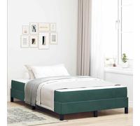 Vidaxl Lit Boxspring Avec Matelas Vert Foncé 120 X 200 Cm Velours