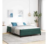 vidaXL Lit boxspring avec matelas Vert foncé 140 x 200 cm Velours