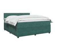vidaXL Lit boxspring avec Matelas Vert foncé 140 x 200 cm Velours, Lit Moderne, avec tête de lit Ajustable, Velours, Confortable, Meuble Gain de Place stylé pour la Chambre
