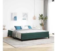 vidaXL Lit boxspring avec matelas Vert foncé 180 x 200 cm Velours