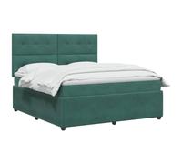 vidaXL Lit boxspring avec Matelas Vert foncé 180 x 200 cm Velours, Chambre Moderne, lit à Ressorts, Matelas réglable, Cadre stylé, Sommeil Confortable à la Maison