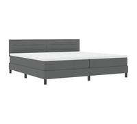 vidaXL Lit Boxspring Gris Foncé avec Matelas & Surmatelas 200X200 cm Tissu Ensemble Complet Mobilier De Chambre Housse Zippée Protège-Matelas Pad Mousse