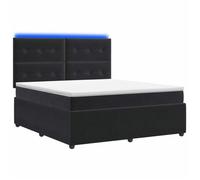 vidaXL Lit boxspring LED avec matelas Noir 140 x 190 cm Velours 3456067