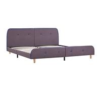 vidaXL Lit capitonné Classique en Tissu - Lit Double - Cadre de lit - Sommier à Lattes - Couleur Taupe - 180 x 200 cm