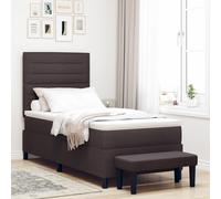 Vidaxl Lit Coffre Avec Matelas & Banc Gris Foncé 90x190 Cm Tissu