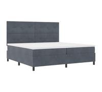 vidaXL Lit Coffre avec Matelas et LED Gris foncé 200x200 cm en Velours